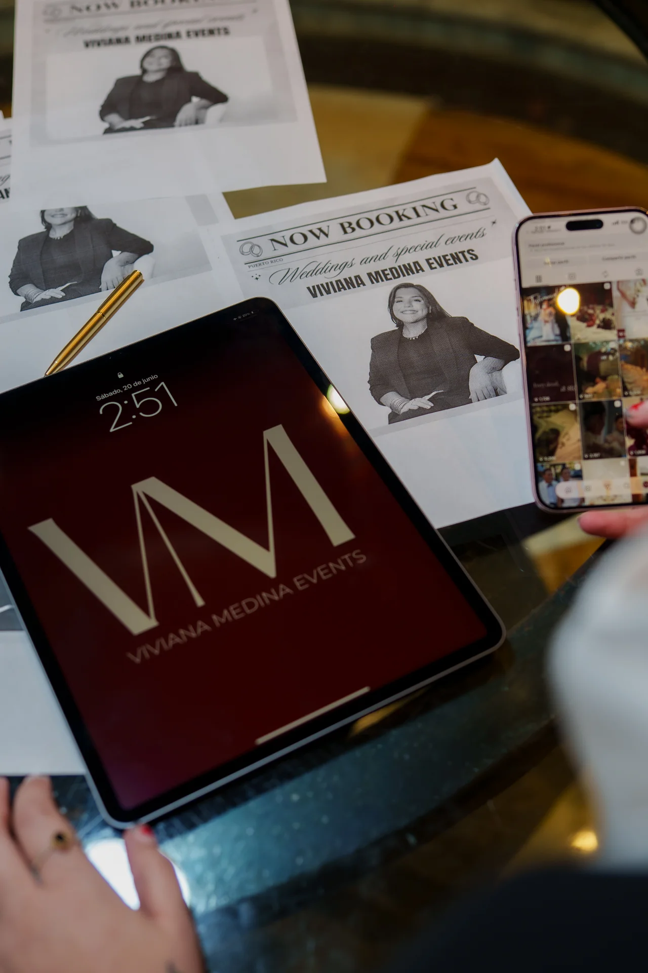 Materiales de planificación y carpeta de V Medina Events