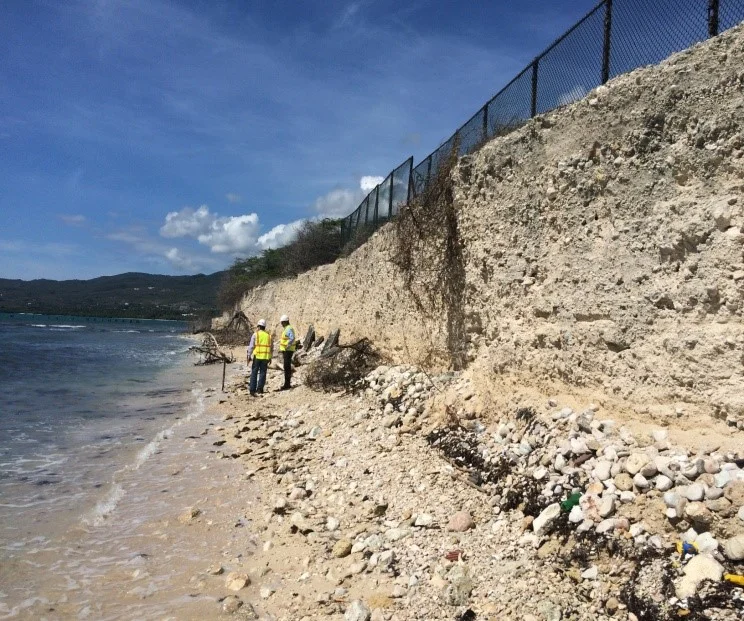 Antes de la intervención de protección costera