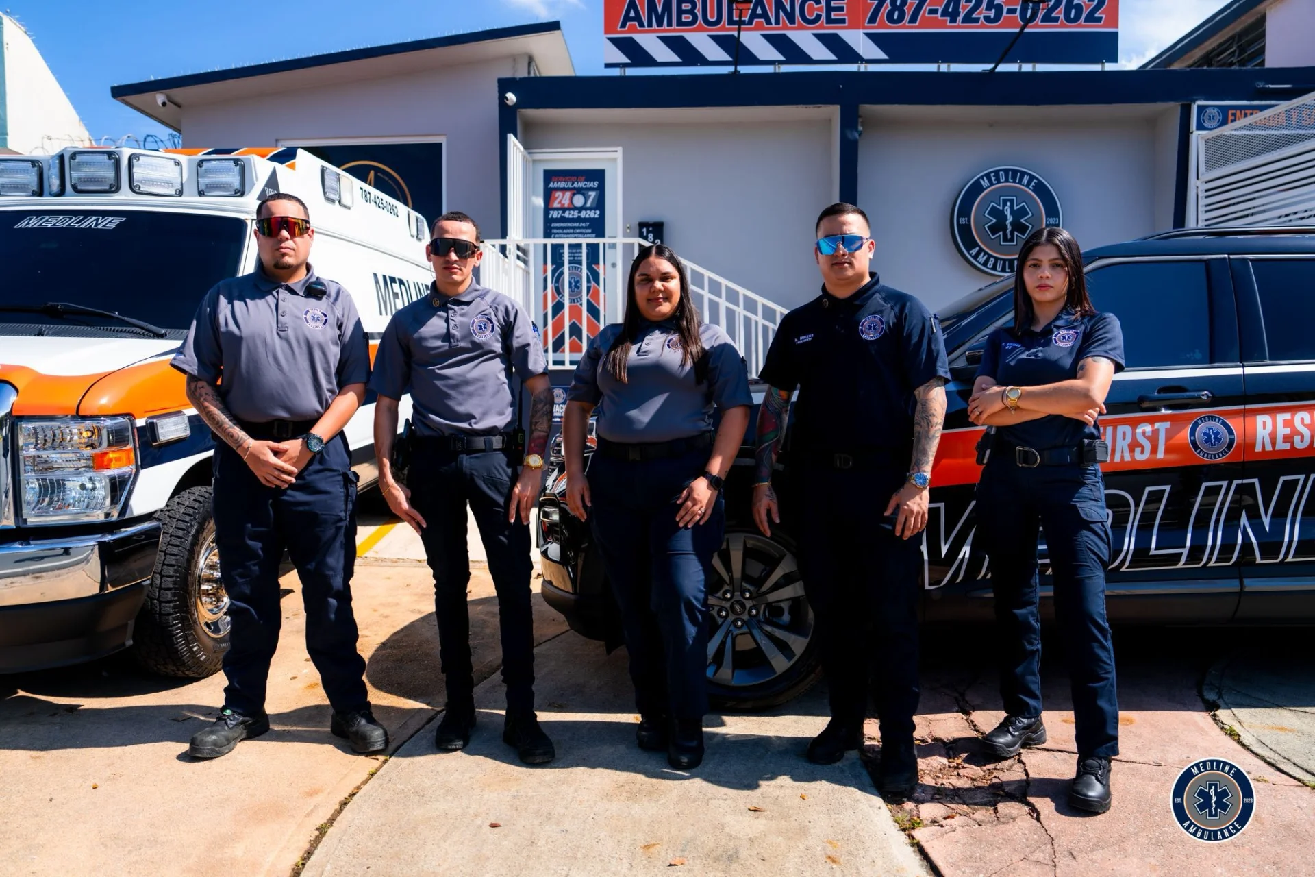 Ambulancia Medline en servicio